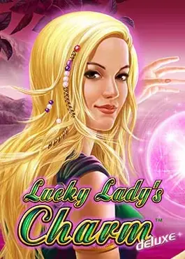 Classico portafortuna con lady e simboli lucky charm.
